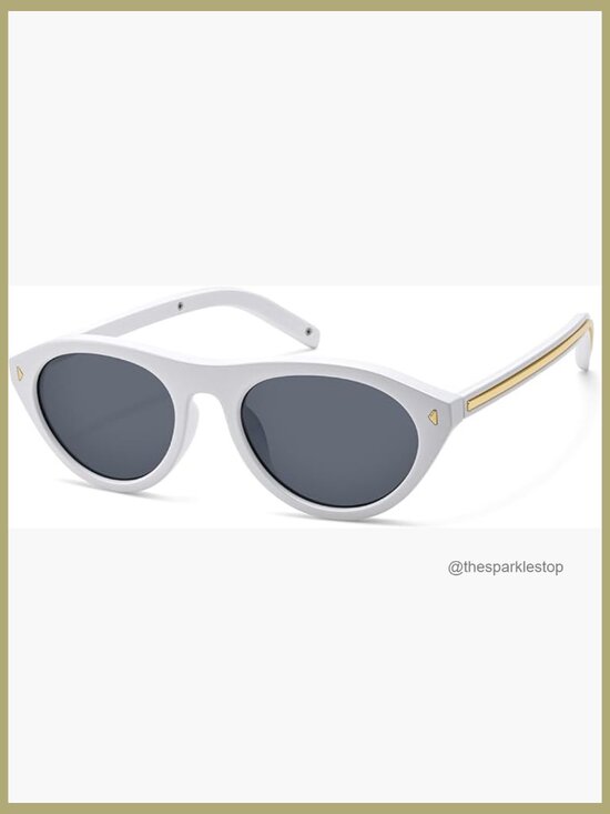 Retro Oval Cat Eye Sunglasses Narrow Small Frame UV Protection Women main image 3